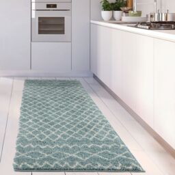 THE RUGS Soft Tangier Shaggy Rugs & Runners Duck Egg Blue Living Room - Size: 140 cm x 200 cm - thumbnail 8