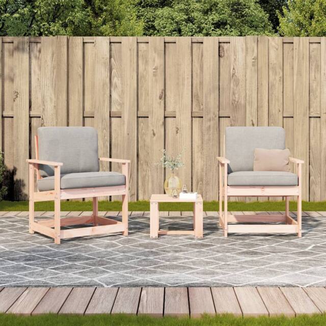 Berkfield Home Beautiful 3 Piece Garden Lounge Set Solid Wood Douglas in Light Brown - image 1