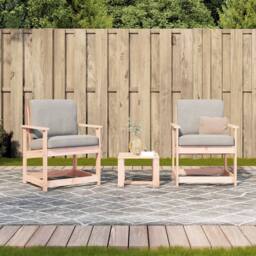 Berkfield Home Beautiful 3 Piece Garden Lounge Set Solid Wood Douglas in Light Brown