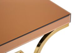 Orsina Elegant Square Table With Cross Legged Base For Sitting Areas, Stylish Decorative Bedside Table For Bedrooms in Gold - thumbnail 5