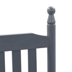 Berkfield Home Rocking Chair with Curved Seat Grey Poplar Wood - thumbnail 5