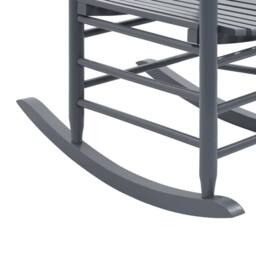 Berkfield Home Rocking Chair with Curved Seat Grey Poplar Wood - thumbnail 7