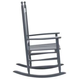 Berkfield Home Rocking Chair with Curved Seat Grey Poplar Wood - thumbnail 1