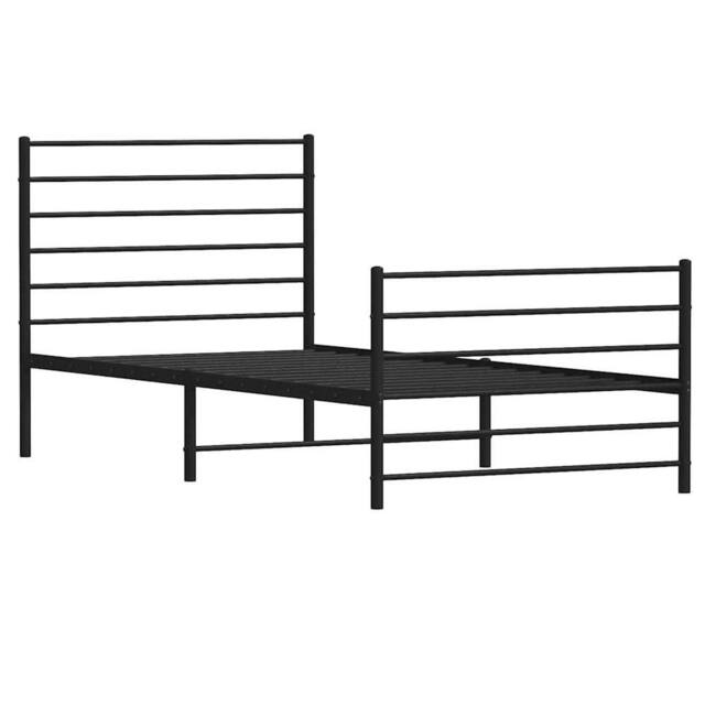 Berkfield Home Metal Bed Frame with Headboard & Footboard Black 90x200 cm - image 1
