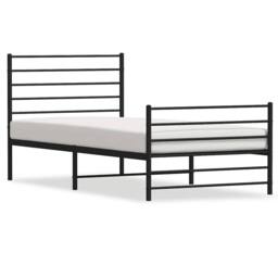 Berkfield Home Metal Bed Frame with Headboard & Footboard Black 90x200 cm - thumbnail 3