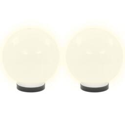 Berkfield Home LED Bowl Lamps 2 pcs Spherical 20 cm PMMA in White - thumbnail 3