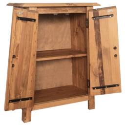 Berkfield Home Bathroom Side Cabinet Solid Pinewood 59x32x80 cm in Brown - Size: 59 x 32 x 80 cm - thumbnail 4
