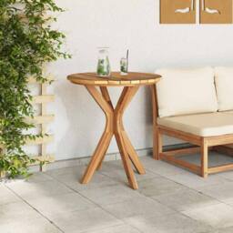 Berkfield Home Comfortable Garden Bistro Table √ò70x75 cm Solid Wood Teak in Brown - Size: 70x75 cm - thumbnail 4