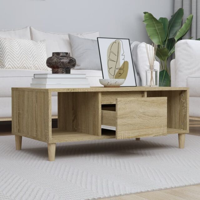 Berkfield Home Coffee Table Sonoma Oak 90x50x36, 5 cm Engineered Wood in Brown - image 1