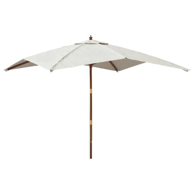 Berkfield Home Garden Parasol with Wooden Pole Sand 300x300x273 cm in Natural - Size: 300 x 300 x 273 cm - image 1