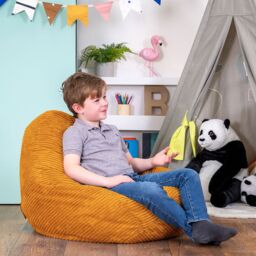 icon Kids Bean Bag, Dalton, Corduroy in Yellow - thumbnail 2