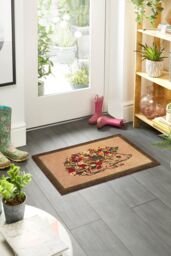 My Mat Washable Nylon Floral Hedgehog Indoor Mat - Size: 50 cm x 75 cm - thumbnail 2