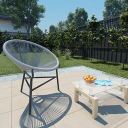 Berkfield Home Garden Moon Chair Poly Rattan Grey - thumbnail 1