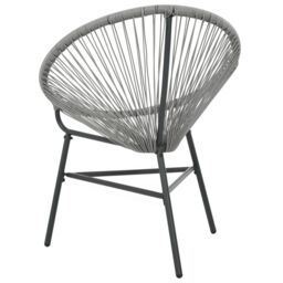 Berkfield Home Garden Moon Chair Poly Rattan Grey - thumbnail 5