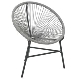 Berkfield Home Garden Moon Chair Poly Rattan Grey - thumbnail 2