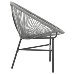 Berkfield Home Garden Moon Chair Poly Rattan Grey - thumbnail 3