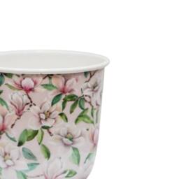 Ivyline Maisie Vintage Magnolia Metal Planter Set of 2 - Premium Quality in Baby Pink - thumbnail 3