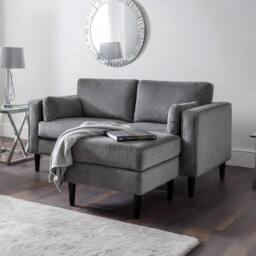 Cheshire Hayward 2 Seater in Grey Chenille Fabric in Dark Grey - thumbnail 3