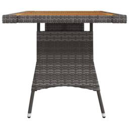 Berkfield Home Garden Table Grey 130x70x72 cm Poly Rattan & Solid Acacia Wood - Size: 130 x 70 x 72 cm - thumbnail 3