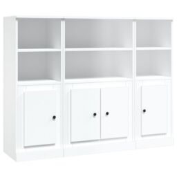 Berkfield Home Highboards 3 pcs White Engineered Wood - thumbnail 2
