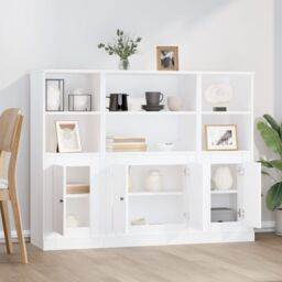 Berkfield Home Highboards 3 pcs White Engineered Wood - thumbnail 3