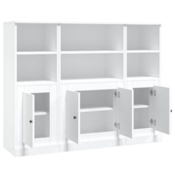Berkfield Home Highboards 3 pcs White Engineered Wood - thumbnail 6