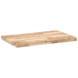Berkfield Home Desk Top Untreated 80x50x4 cm Solid Wood Acacia in Brown - Size: 80 x 50 x 4 cm - thumbnail 6