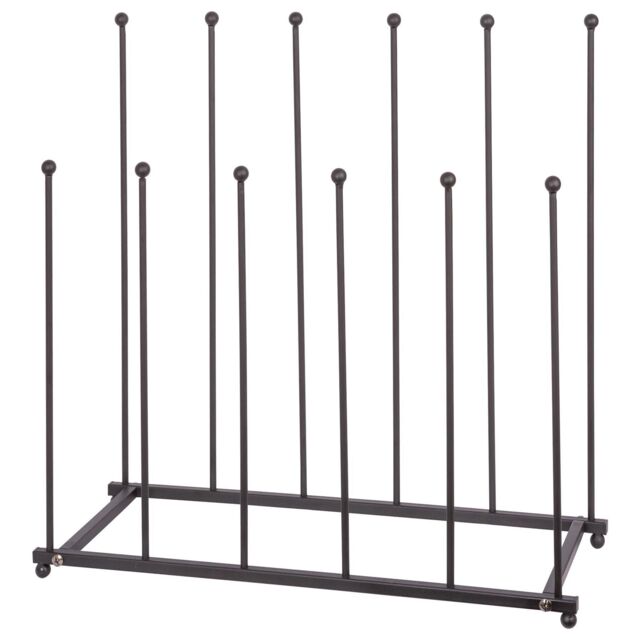 Hammer and Tongs Steel Wellington Boot Rack - 6 Pair - Black - image 1