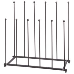 Hammer and Tongs Steel Wellington Boot Rack - 6 Pair - Black - thumbnail 1