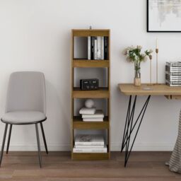 Berkfield Home Book Cabinet Room Divider Honey Brown 40x30x135.5 cm Pinewood - thumbnail 3