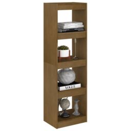 Berkfield Home Book Cabinet Room Divider Honey Brown 40x30x135.5 cm Pinewood - thumbnail 4