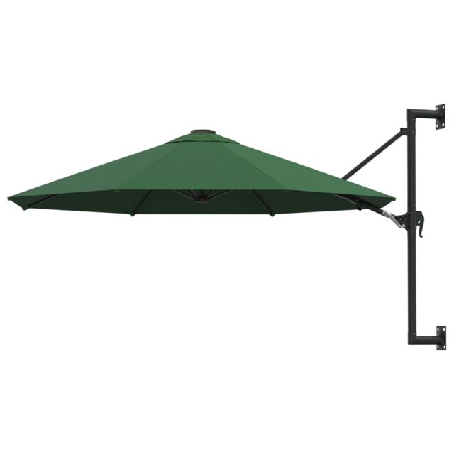 Berkfield Home Wall-Mounted Parasol with Metal Pole 300 cm Green - image 1