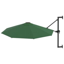 Berkfield Home Wall-Mounted Parasol with Metal Pole 300 cm Green - thumbnail 2
