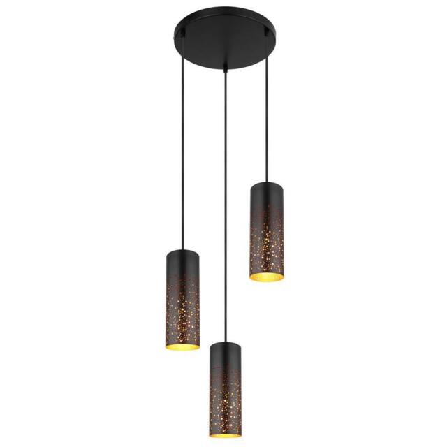 Netlighting Crocky Cluster Pendant Ceiling Light Matt Black 3x E27 - image 1