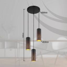 Netlighting Crocky Cluster Pendant Ceiling Light Matt Black 3x E27 - thumbnail 5