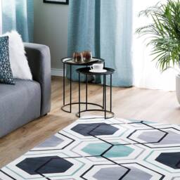 Wyld and Coco Multicolour Geometric Rug 160 x 230 cm Polyester - Size: 160 cm x 230 cm