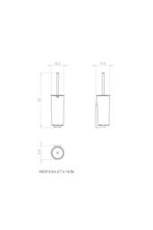 Cosmic Toilet brush Matt copper Freestanding Self-Adhesive Start Collection - thumbnail 6