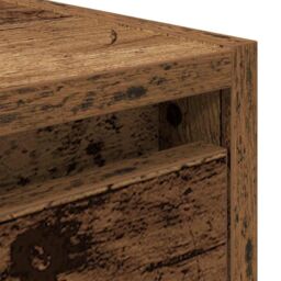 Berkfield Home Wall-mounted Bedside Cabinet Old Wood 38x34x40 cm in Brown - Size: 38 x 34 x 40 cm - thumbnail 9