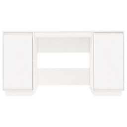 Berkfield Home Desk White 140x50x75 cm Solid Wood Pine - Size: 140 x 50 x 75 cm - thumbnail 5