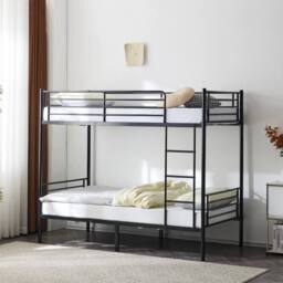 NESTLUNE Metal Bunk Bed 3FT Single Bed Rail with Ladder in Black - thumbnail 5