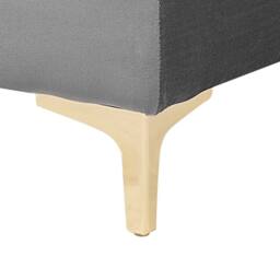 Wyld and Coco Grey Velvet Tufted Ottoman with Gold Legs - thumbnail 3
