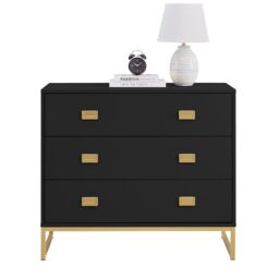 Melody Maison Large 3 Drawer Chest Of Drawers - Elle Black Range