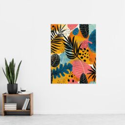 "Artery8 Wall Art Print Plant Leaves Pattern Colourful Abstract Nature Poster - Size: W18"" x H24""" - thumbnail 4