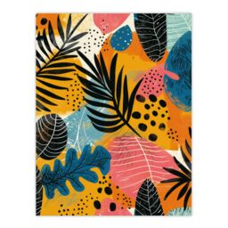 "Artery8 Wall Art Print Plant Leaves Pattern Colourful Abstract Nature Poster - Size: W18"" x H24""" - thumbnail 1