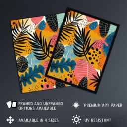 "Artery8 Wall Art Print Plant Leaves Pattern Colourful Abstract Nature Poster - Size: W18"" x H24""" - thumbnail 2