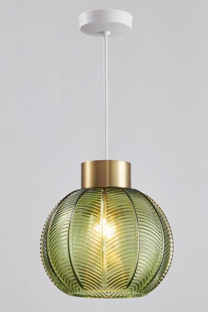Harper Living Glass Easy Fit Pendant Shade 21cm Diameter in Green - image 1