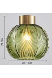 Harper Living Glass Easy Fit Pendant Shade 21cm Diameter in Green - thumbnail 5