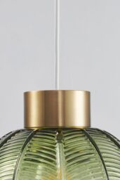 Harper Living Glass Easy Fit Pendant Shade 21cm Diameter in Green - thumbnail 3