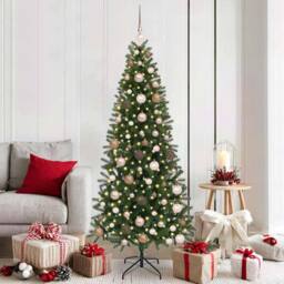 Berkfield Home Artificial Christmas Tree with 300 LEDs Green 180 cm PE & PVC - thumbnail 1