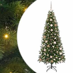 Berkfield Home Artificial Christmas Tree with 300 LEDs Green 180 cm PE & PVC - thumbnail 2